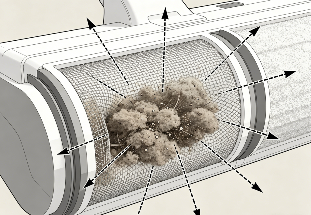 Clogged vacuum filter