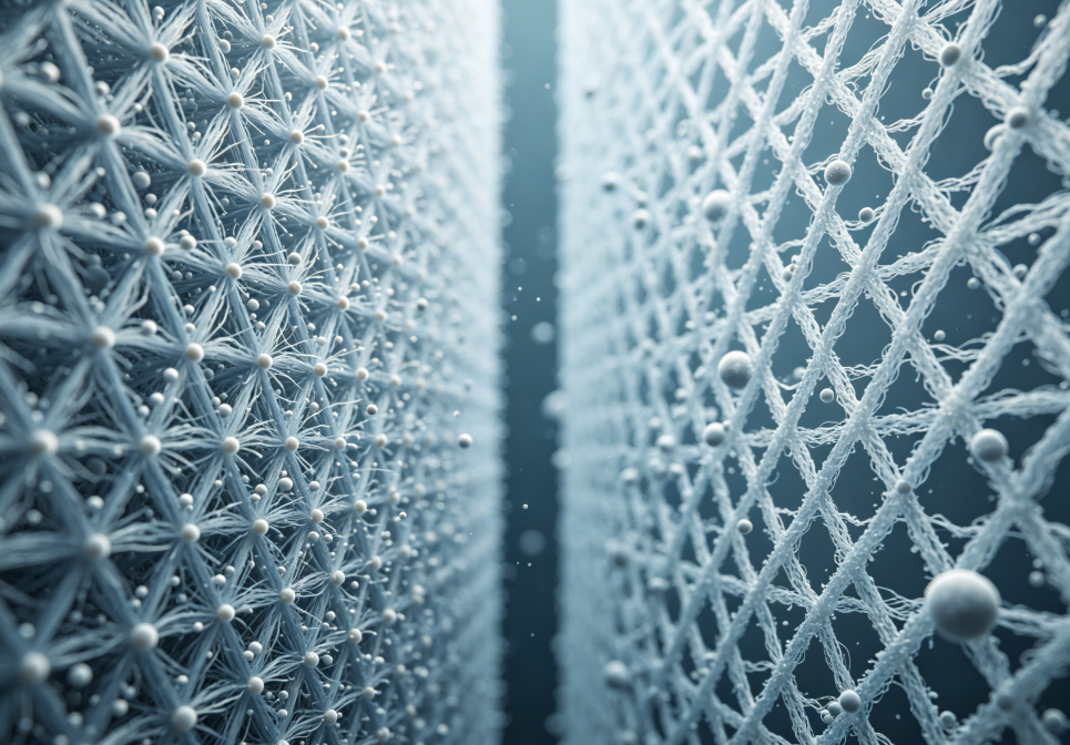 Compared to the obvious gaps in standard synthetic filters, the gaps in HEPA filters are clearly visible.
