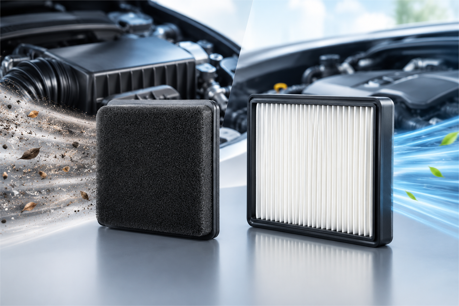 Foam or Pleated Air Filter for Cars Which Air Filter Material Really Does a Better Job Protecting Your Engine