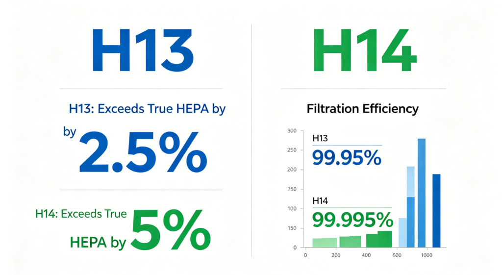Difference between H13 and H14 filters