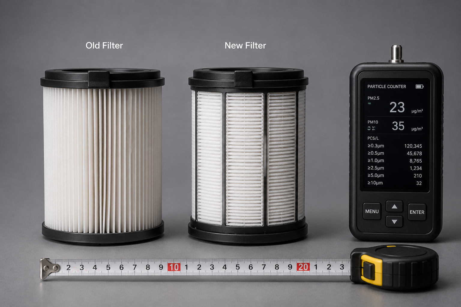 Dreame HEPA filter new vs used after 90 days side by side comparison