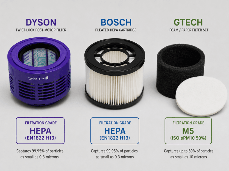 Vacuum Cleaner Filter Compatibility Table: Dyson, Bosch, and Gtech