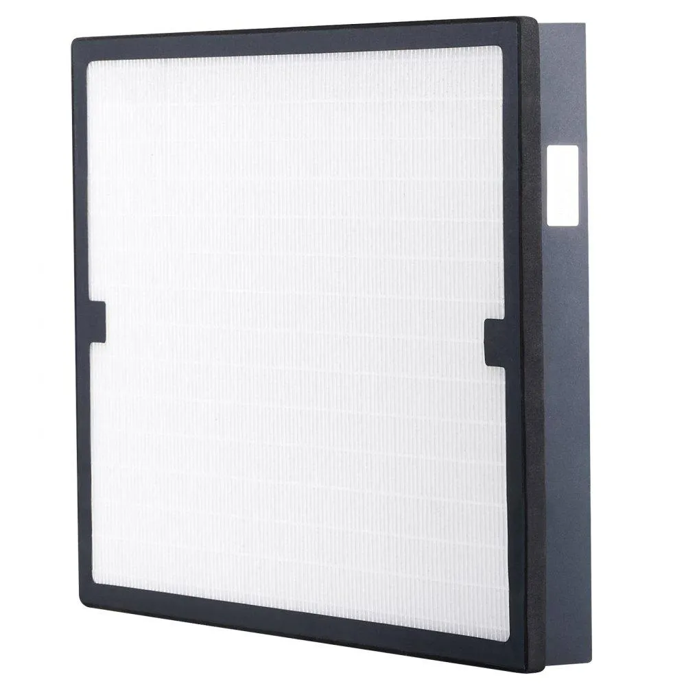 Medium HEPA filter specifications and dimensions for residential HVAC systems, home air purifiers, and commercial fresh air ventilation. Lists low air resistance and extended service life features.