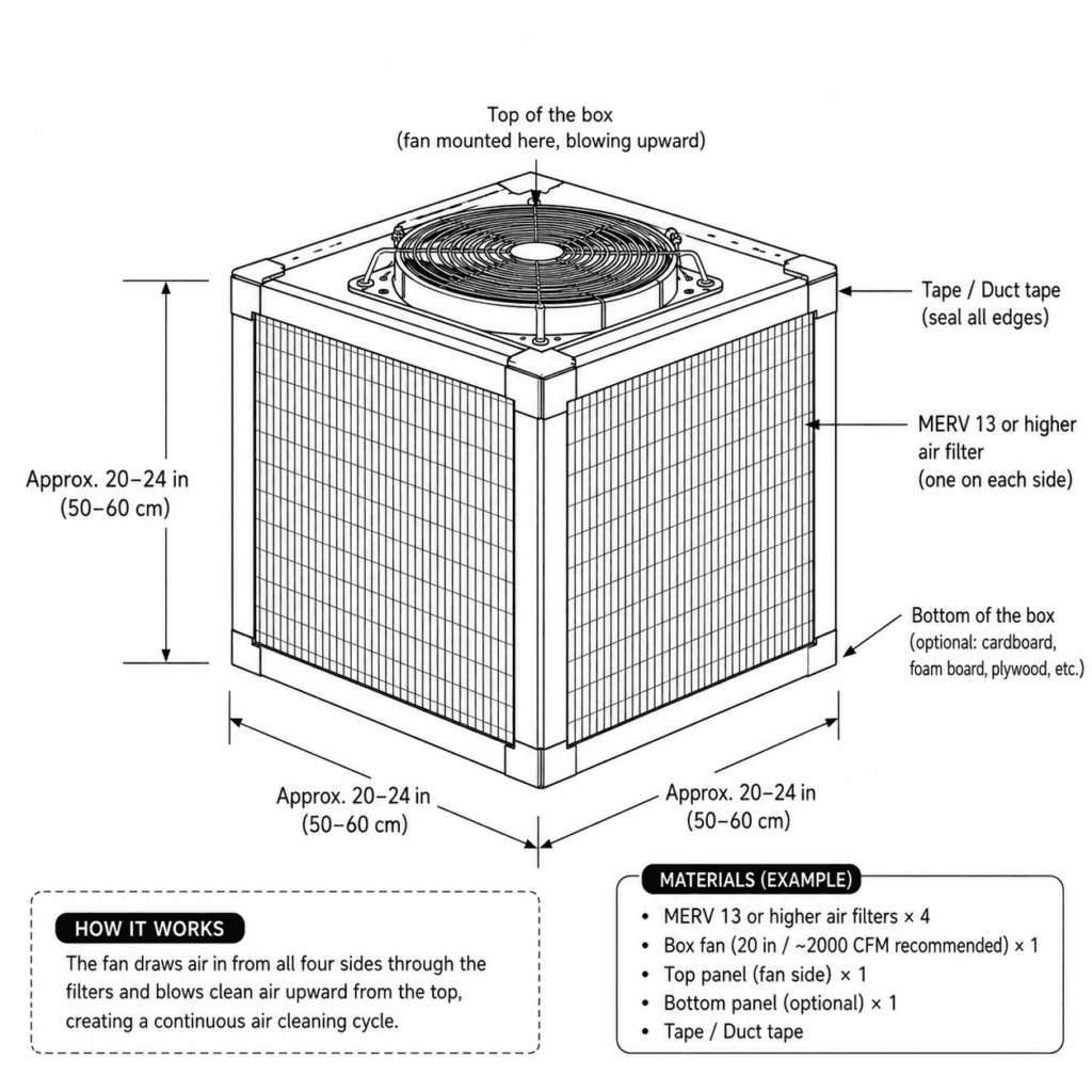 The renowned Corsi-Rosenthal Box structural wireframe